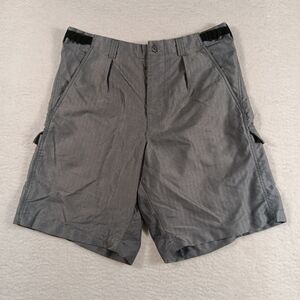 Nike ACG Shorts Mens 36 Gray Cargo Fatigue Herringbone Button Fly Adjustable